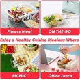 thumbnail image 5 of 10 Pack Glass Meal Prep Containers 2 Compartment Set, 30 OZ Airtight Glass Lunch Containers,  Storage Containers with , for Microwave, Oven, Freezer & Dishwasher Friendly,Red, 5 of 6