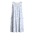 thumbnail image 3 of Oksale Floral House Dress for Women Lightweight Casual Henley Knee Length Pajama Dress with Pockets Cozy Sleeveless Nightgowns Multicolor L, 3 of 9