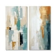 thumbnail image 2 of Designart "Vintage Solitude Abstract in Vintage Blue III" Abstract Painting Wall Art Set Of 2 - Modern White Wall Decor Set Of 2, 2 of 6