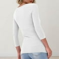 thumbnail image 5 of Women 3/4 Sleeve T Shirts Rib Knit Slim Fit Tops Basic Tee 2026 Fall Outfits Casual T-Shirt Underscrubs Layer Clothes White L, 5 of 5