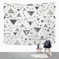 thumbnail image 1 of JSDART Black Abstract Geometric Pattern with Triangles Different Shapes Chaotic Creative Wall Art Hanging Tapestry Home Decor for Living Room Bedroom Dorm 51x60 inch, 1 of 1