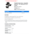 thumbnail image 2 of Throttle Position Sensor - Compatible with 1996 - 1997 Toyota RAV4 2.0L 4-Cylinder, 2 of 2