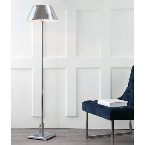 JONATHAN Y Roxy 60" Metal LED Floor Lamp, Chrome, JYL6005A