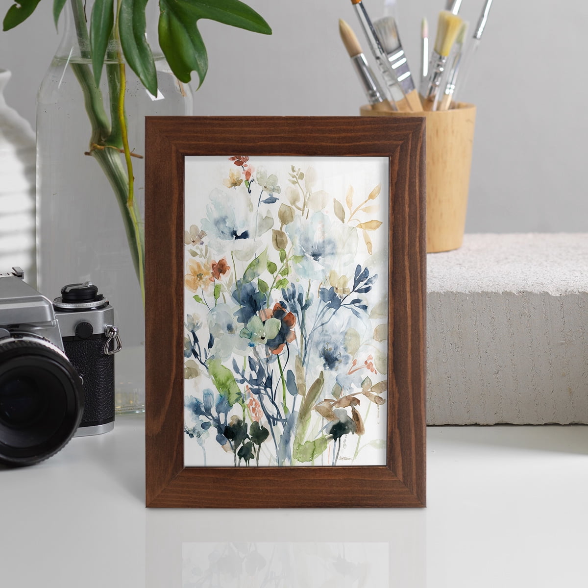 Holland Spring Mix -Framed Print w/glass-Chestnut