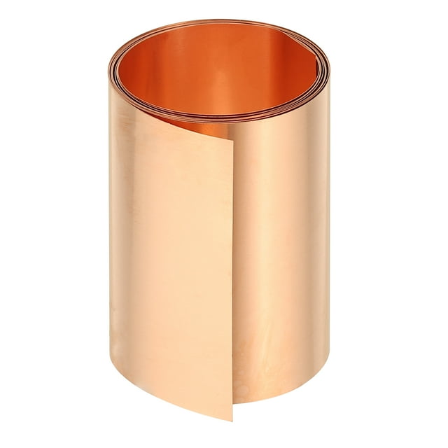 Uxcell Rollo de lámina delgada de cobre, tira de cinta de cobre para parpadeo de metal para manualidades, reparaciones eléctricas DIY 1 2in x 8Mil (0.2mm)