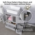 thumbnail image 4 of Eclife 36"W x 20"D x 32"H Gray Bathroom Vanity Sink Combo White Rectangle Ceramic Vessel Sink with Side Cabinet, Water Save Faucet & Solid Pop up Drain,Mirror, 4 of 15