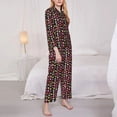 thumbnail image 3 of Picia Colourfull Owl Pattern Women’s Long-Sleeve Sleepwear Set - Soft 2-Piece Loungewear with Pockets, Comfy PJs for Relaxing Nights-Medium, 3 of 7