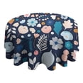 thumbnail image 4 of Pioneer Flower Floral Print Pattern Round Tablecloth 60"x60",Wrinkle Wipeable Table Cloth for Kitchen Dining Room Picnic Patio Party, 4 of 6