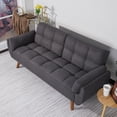 thumbnail image 3 of 75 Inch Flared Arm Convertible Sleeper Sofa Loveseat to Twin Size Bed Dark Gray, 3 of 10