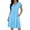 Light Blue, variant on Rvasteizo Midi Dress Solid V Neck Waist Cinched Elegant Breathable Summer Vacation Wear