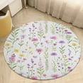thumbnail image 4 of Floral Colorful Flower Round Rugs -Washable Non-Slip Small Round Area Rug Throw Soft Circle Rugs for Bedroom, Modern Print Indoor Carpet for Entryway Sofa Living Room, 4 of 6