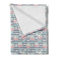 thumbnail image 2 of Baby Shower Soft Flannel Fleece Throw Blanket, Retro Hot Air Balloons at the Sky Among Clouds Winter Carnival Fairytale, Cozy Plush for Indoor and Outdoor Use, 50" x 60", Multicolor, by Ambesonne, 2 of 5