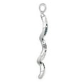 thumbnail image 2 of Sterling Silver Rhodium-Plated Polished Long Crystal Twirl Wave Pendant, 2 of 5