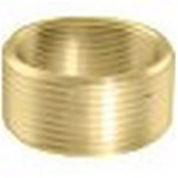 4 in. Threaded Brass Bushing, Satin Brass