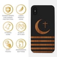 thumbnail image 4 of Case Yard Wooden Case for iPhone-X Soft TPU Silicone cover Slim Fit Shockproof Wood Protective Phone Cover for Girls Boys Men and Women Supports Wireless Charging Cressent Moon Design, 4 of 7