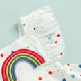 thumbnail image 6 of Douhoow Baby Girls Romper Dress Summer Rainbow Dots Pattern Ruffle Sleeve Cross Back Bodysuit, 6 of 8