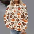 thumbnail image 2 of Tbopshirt Womens Hoodless Sweatshirts Halloween,Halloween Sweatshirts Plus Size,Womens Shirts Long Sleeve Crewneck Thanksgiving Pumpkin Print,Hoodies Sweatshirts Pullover,Halloween Gifts, 2 of 5