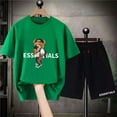thumbnail image 3 of Shirts Shorts Suit Man Oversized Clothing Summer Tracksuit Casual Streetwear Korea Style Bear Cotton Mens T-Shirt Sets, 3 of 7