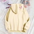 thumbnail image 4 of Bjutir Women Hoodie Sweatshirts Women'Sfall Winter Casual Loose Butterfly Print Pocket Hooded Sweatshirt Beige, 4 of 4