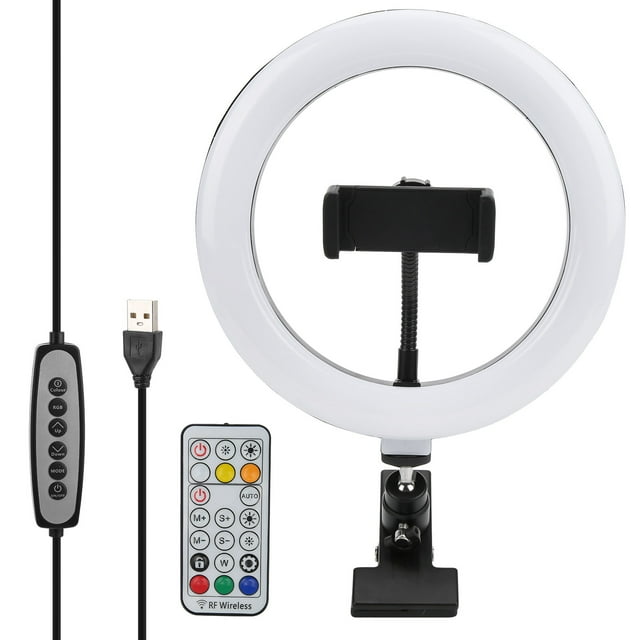 Luz Circular USB, Luz De Anillo RGB De Relleno De Anillo RGB Con Soporte De Abrazadera Para Maquillaje En Vivo Selfie ANGGREK Otros