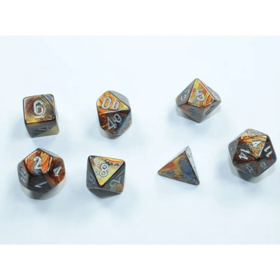 Chessex: Lustrous Gold/Silver MINI Polyhedral 7-Dice Set