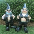 thumbnail image 2 of Homestyles "Biker Dude & Babe" the 14.5"H Biker Gnome in Leather Motorcycle Riding Gear Large Outdoor Garden Statue, 2 of 4