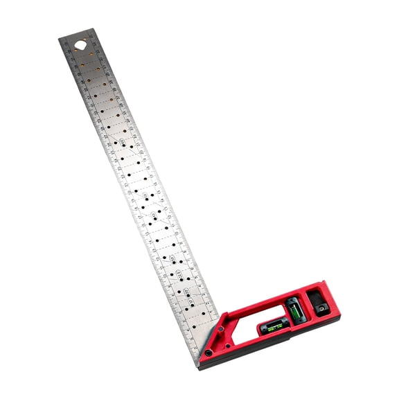 Aluminum Stainless Steel Combination Square Build In Levels Vials And Preset Angled Holes For Quick Layout