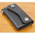 thumbnail image 2 of Cartera para llaves de piel auténtica de grano completo para mujer y hombre, funda para llavero, bolso, billetera, color negro MC803, envío gratis, 2 of 5