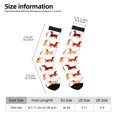thumbnail image 2 of Gukieu Dachshund Walking Print Contrast Color Mid-calf Socks, Sweat-wicking Athletic Socks, Unisex Clothing Accessories, 2 of 6