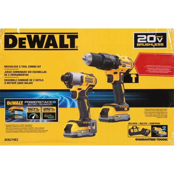 Dewalt DCK276E2 20V MAX Brushless Lithium-Ion Cordless Hammer Drill and Impact Driver Combo Kit with Compact Batteries