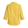 thumbnail image 6 of Siminsem Womens Loose Long Sleeve Shirt Fashionable Elegant Top for Daily Casual Wear Lightweight Flowy Blouse Spring Fall, Yellow, L, 6 of 7