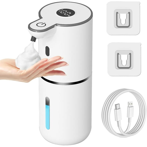 Automatic Liquid Soap Dispenser Touchless, USB Rechargeable Smart Hand Soap Dispenser, 6-Level Adjustable, 12.8oz/380mL Wall Mount for Bathroom Kitchen Dish Soap