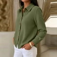 thumbnail image 5 of GUACER Tops for Women Waffle Knit Long Sleeve Button Down Collared Button-Down Shirts, 5 of 7