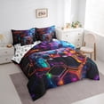 thumbnail image 3 of Manfei Game Console 7-Piece Bedding Comforter Set,Gamepad Gamer King Bedding Sets,Colorful Hexagon Bed Sheets For Kids,Super Cozy Room Decor Reversible, 3 of 8