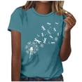 thumbnail image 2 of Fiudx Camisas de Mujer Blusa de Manga Corta con Cuello En V y Estampado Informal para Mujer, 2 of 4