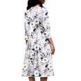 thumbnail image 2 of Simple Flavor Vestido vintage floral para mujer, elegante vestido de noche midi con mangas 3/4 (3155MS L), 2 of 5