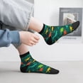 thumbnail image 2 of Fuzoiu Colorful Dinosaurs Print Adult Socks, Crew Moisture-wicking Socks, Unisex Cushion Crew Socks,Casual Sports Ankle Socks, 2 of 7