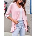 thumbnail image 4 of Women'S Open Front Cardigan 3/4 Sleeve Draped Soft Knit Sweaters Pink XXL, 4 of 7
