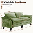 thumbnail image 3 of JONPONY 83" Loveseat Sofa,Cloud Couch for Living Room,Comfy Love Seat with Double Cushion,2 Pillows,Removable Cover for Bedroom, Apartment and Office,Green, 3 of 11