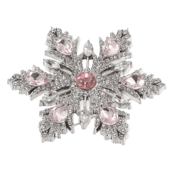 HEANUJJ Elegant Snowflake Brooch Pin for Women with Multi Rhinestones, Ideal Holiday Accessory for Winter Outfits and Special Occasions