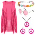 thumbnail image 1 of Set de disfraces hippie FunMular para mujer de los años 60 y, 1 of 3