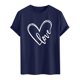 thumbnail image 3 of Tops para hombre, blusas y camisas de cuello redondo y manga corta para hombre. Camiseta/camisa informal de cuello redondo y manga corta con estampado de corazones para hombre. Tops de poliéster para, 3 of 4