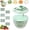 Green, variant on Large Capacity Multi-Function Salad Spinner with Quick Stop Button, Salad Spinner Stainless Steel, Salad Spinner Large, with 5 Blade Slicer Egg Yolk Strainer Shredder