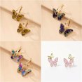 thumbnail image 2 of QQTDFG Women Cute Butterfly 925 Silver Stud Drop Earrings Cubic Zirconia Jewelry Gift-#5, 2 of 8