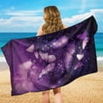thumbnail image 4 of Garronmavis Purple Butterfly Towel Car Seat Covers Sports Car Towel Mat for Yoga and Travel, 4 of 7
