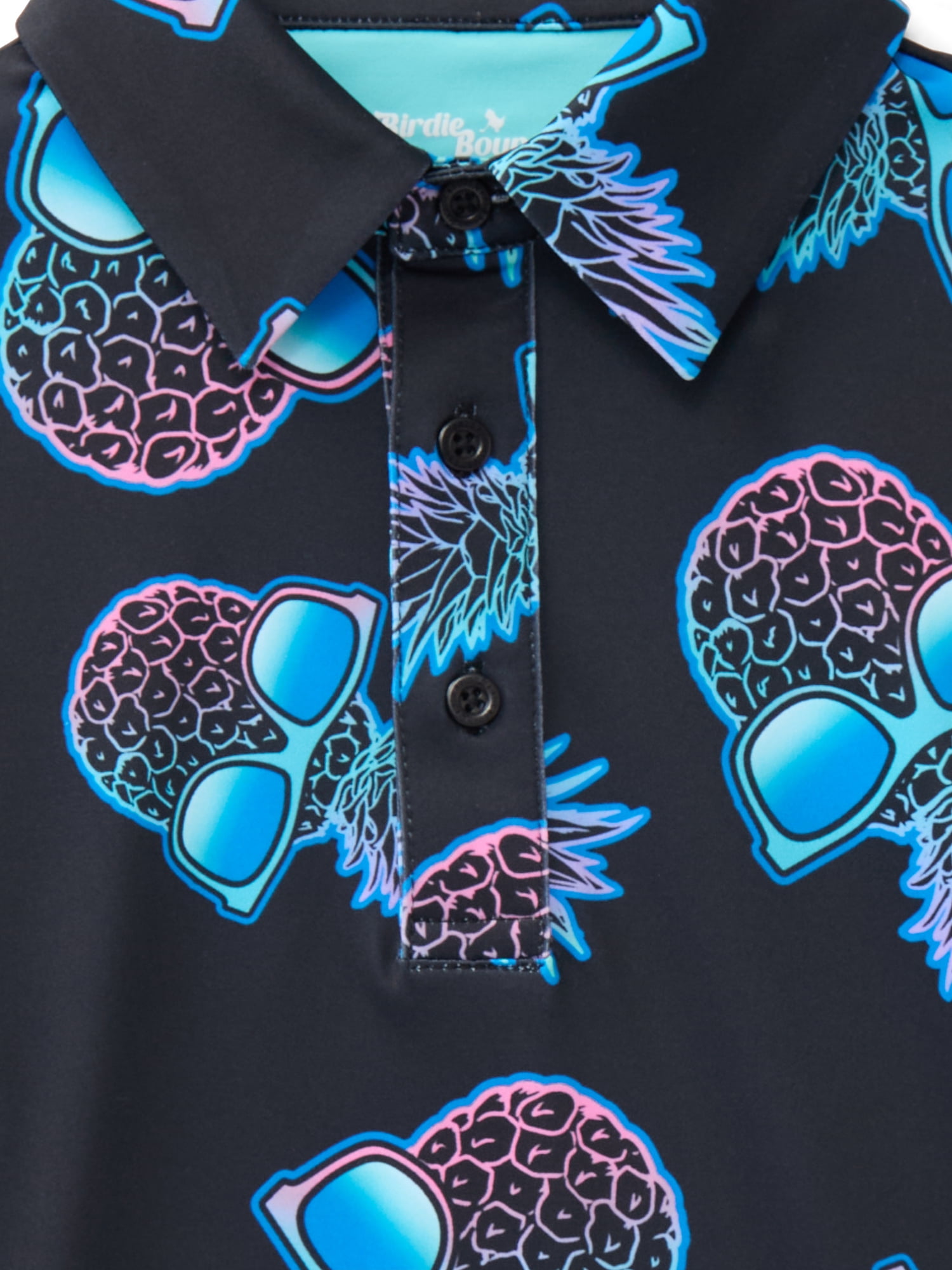 Birdie Bound Boys Ombré Pineapple Print Polo Top with UV 30, Sizes XS-XL