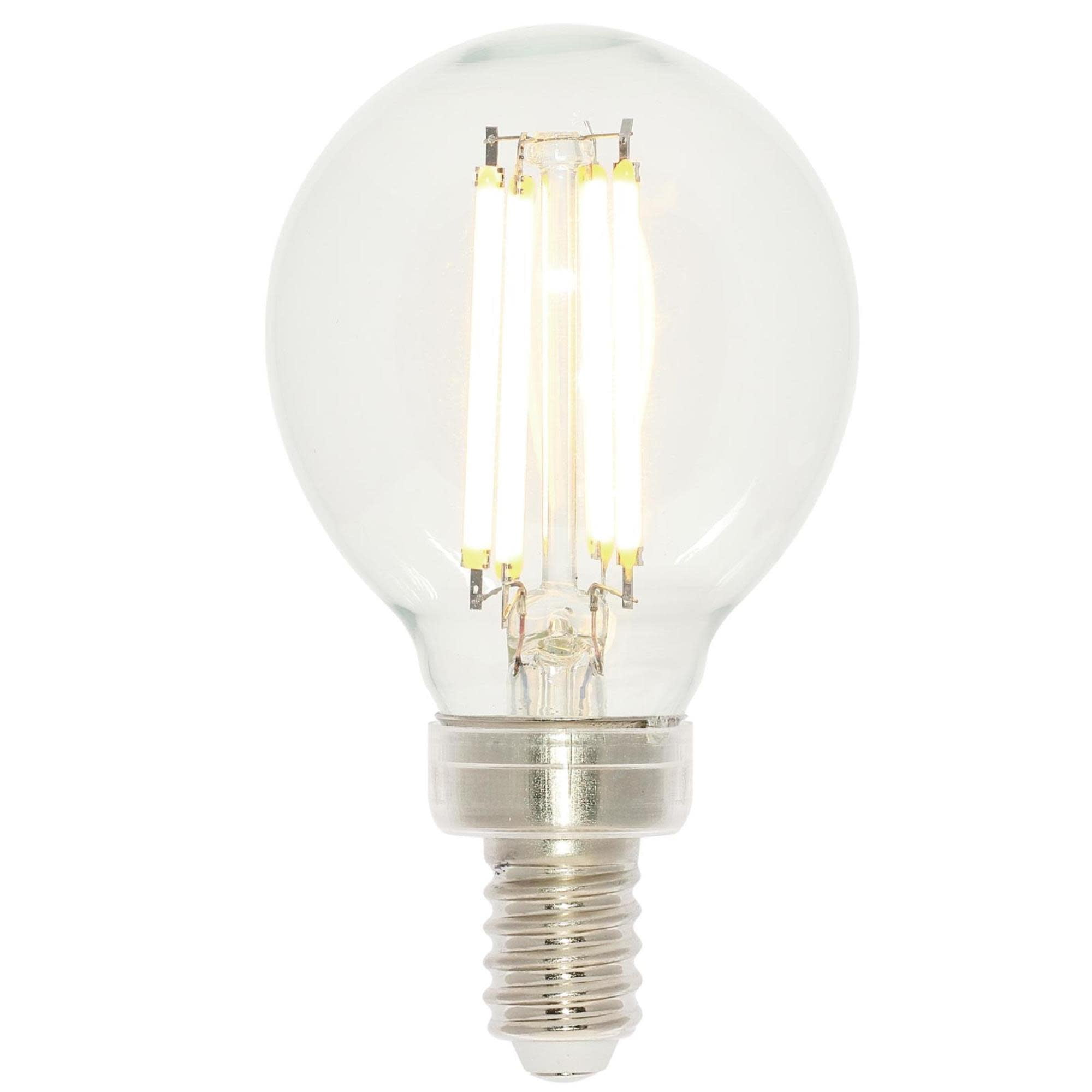 Westinghouse Lighting 5024220 4.5 Watt (60 Watt Equivalent) G16-1/2 Dimmable Clear Filament LED Light Bulb, Candelabra Base, 6-pack