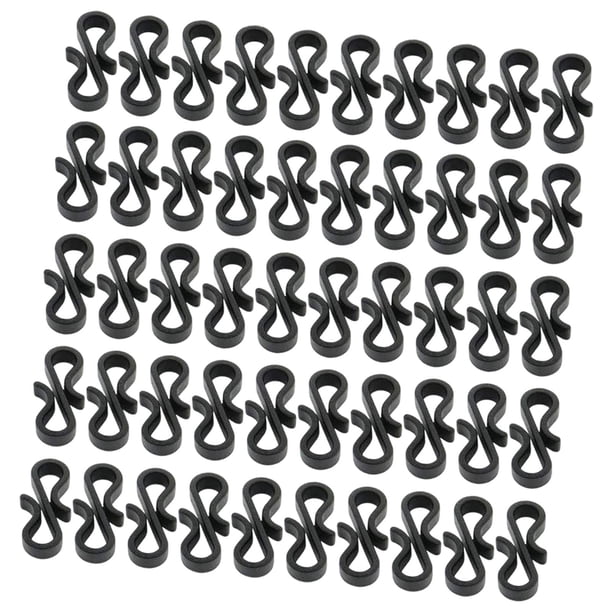 Ganchos para cables ligeros, clips en forma de S, resistentes al desgaste, para colgar en pendientes, ganchos para remolques 50 piezas