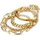 thumbnail image 1 of Pulseras de cadena en capas delicadas chapadas en oro de 14 quilates Ormromra Conjunto de pulsera de eslabones de brazalete lindo ajustable, 1 of 7