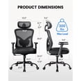 thumbnail image 2 of Silla de oficina NOBLEWELL ergonómica con soporte lumbar y reposacabezas, 2 of 7